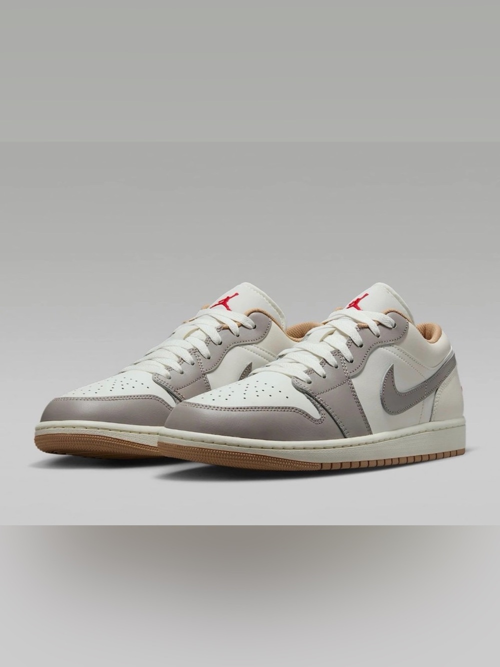 Nike Jordan Men’s Air Jordan 1 Low, Sail College Grey, size 10